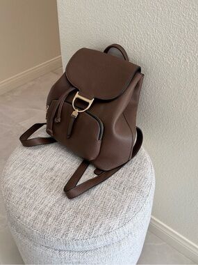 Brown Faux Leather Backpack